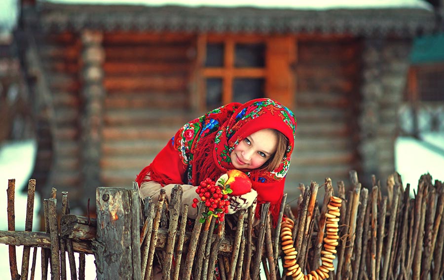 Sexy girl Women in Slavic costumes in Ahmedabad